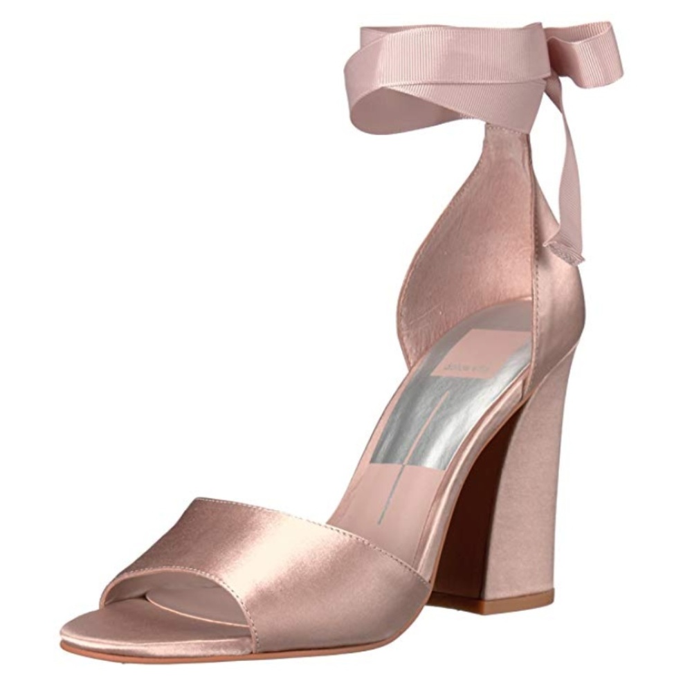 Dolce Vita Rose Satin Blush Pink Sandals Heels 6.5